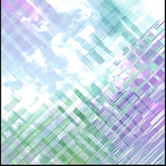 Poster - Dreamy Sky with Geometric Overlay Abstract Modern Design Evokes Calm Fantasy and Hope in Creative Artwork.