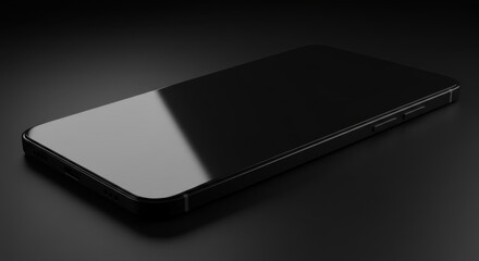 Black Phone with Buttons on Dark Background