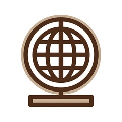Poster - Earth Globe Grid Icon Representing Global Connection or International Networking Communication.