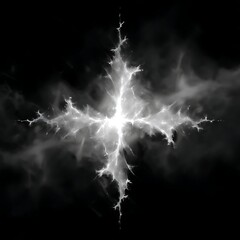 Poster - electric cross abstract fractal design on black background futuristic art high resolution