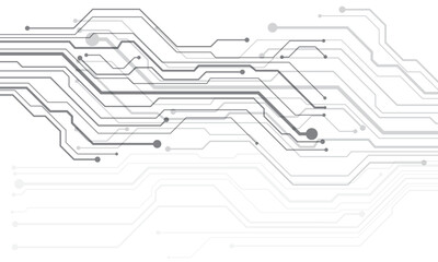 Poster - Abstract technology Black lines circuit cyber pattern on white background vector