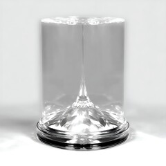 Poster - Elegant Glass Sculpture with Geometric Precision in a Translucent Aesthetic Composition.