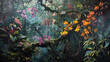 © alimurtaza - A lush jungle scene with vibrant orchids and dense foliage creating a tropical paradise view .
