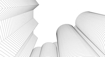 Poster - abstract modern architecture 3d illustration