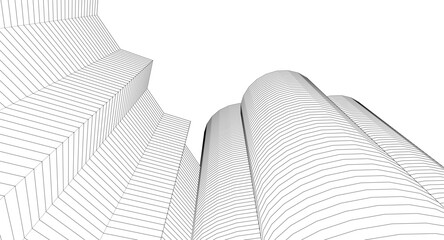 Poster - abstract modern architecture 3d illustration