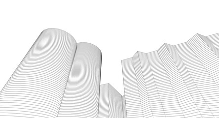Poster - abstract modern architecture 3d illustration