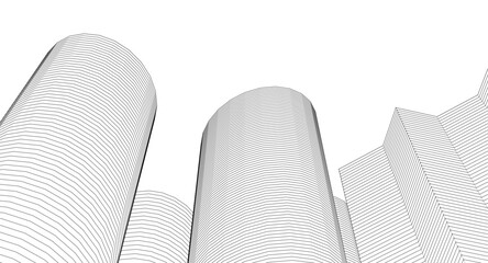 Poster - abstract modern architecture 3d illustration