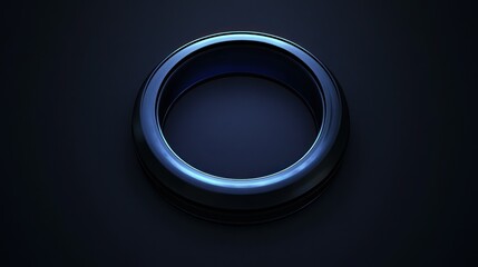 Aufkleber - A glossy blue circular ring shape resting on a dark surface