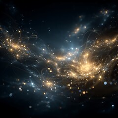 Poster - ethereal light trails illuminating cosmic dance abstract dreamy space galaxy art wallpaper.