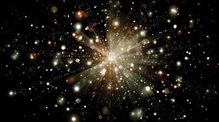 Poster - ethereal radiance cosmic burst abstract starfield exploration illuminated celestial fantasy visuals.