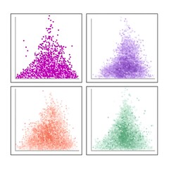 Poster - Four Scattered Dot Plot Graphs Displayed with Gradient Color Points on White Background Variety.