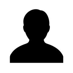 Poster - Black silhouette profile avatar vector illustration of anonymous person head and shoulders portrait