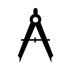 Poster - Compass drafting tool for technical drawing geometry and architecture design instrument equipment tool black