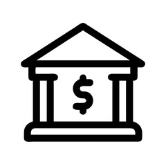 Poster - Illustration of bank building finance money currency banking investment financial institution dollar symbol