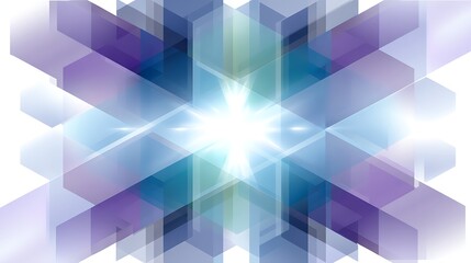 Poster - geometric abstract background with hexagonal gradient pattern and bright center light display.
