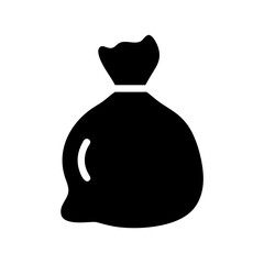 Poster - Find black garbage bag icon vector illustration for waste management and disposal service needs