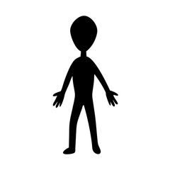 Poster - Illustration of an alien silhouette vector graphic alien character alien design space alien humanoid alien