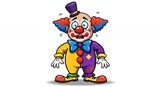 Worried cartoon clown illustration colorful character design digital art