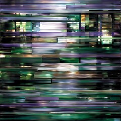 Poster - horizontal bands of abstract color with layered tones and blurred reflections in glass art pattern