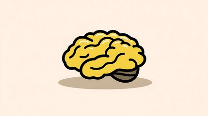 Poster - Illustration of a Human Brain Icon Symbolizing Intelligence Mental Capacity and Cognitive Functioning.
