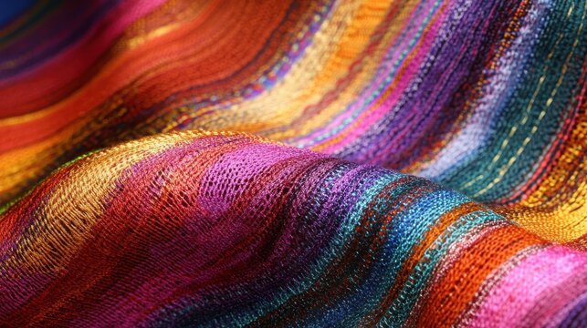 Light ripple curves gently on a vibrant threaded background