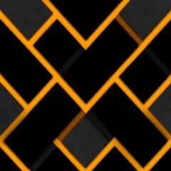 Poster - interwoven geometric pattern of dark squares with golden yellow accents for a modern design.