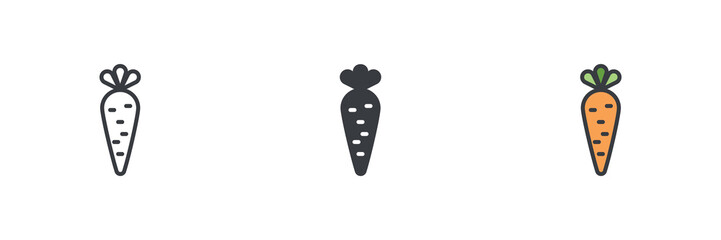 Aufkleber - Carrot different style icon set