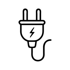 Poster - Electric Plug Icon Illustration in Simple Line Art Style  