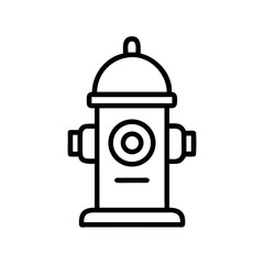 Poster - Fire hydrant icon in minimalistic style, black and white design  