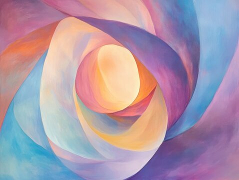 Light swirl folds gently on a pastel streaming background