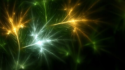 Poster - luminous aurora fractal burst in vibrant colors abstract image depicting energy and light.