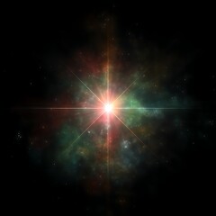 Poster - Luminous Galaxy Star Cluster Radiating Celestial Energy Against the Void of Space Visualized Artistically.