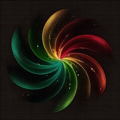 Poster - luminous spectrum swirl dynamic energy radiating brightness vibrant light artistic pattern presentat