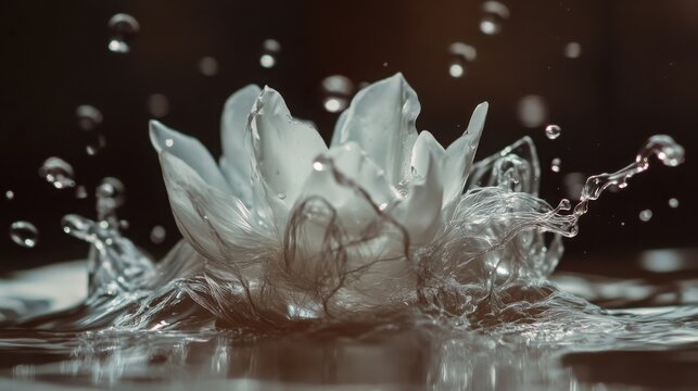 A blooming light thread featuring a fluid splash background