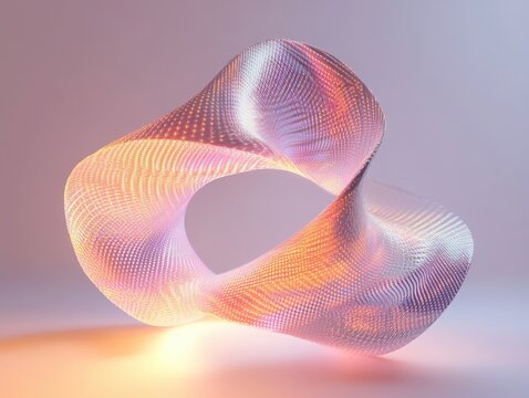 Twisting light thread element on a pastel motion backdrop