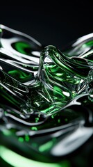 Poster - A green liquid with a wavy surface