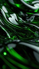 Poster - A green, wavy line with a white background