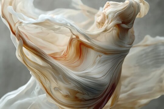 Twisting liquid stroke element on a soft motion backdrop