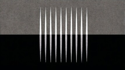 Poster - monochrome contrast interplay of linear elements grayscale array abstract composition fine art impre