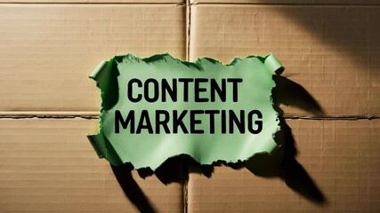Poster - Content marketing message displayed on a piece of ripped paper.