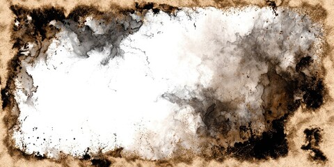 Poster - A blurry image of a large, dark brown circle with a white background
