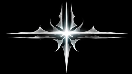 Poster - radiant abstract geometric starburst design on a black background creating a mysterious spiritual vi