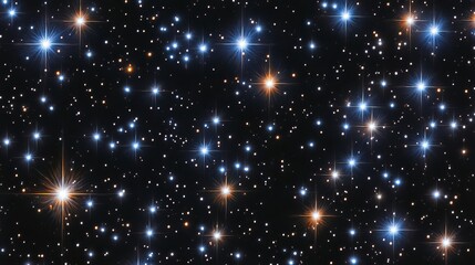 Wall Mural - stunning night sky brimming with shimmering stars against a deep blue universe canvas