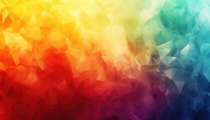 Poster - Colorful geometric abstract background with vibrant gradients showcasing a blend of blue, yellow, orange, and red tones creating depth and texture