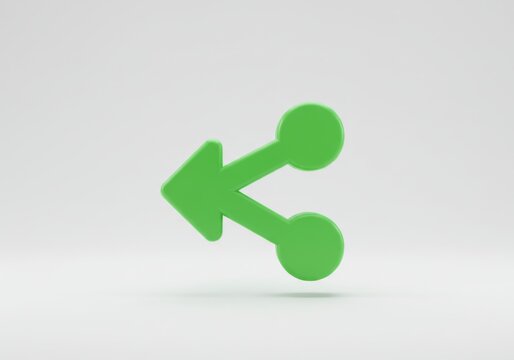Green share icon on white background for digital communication design
