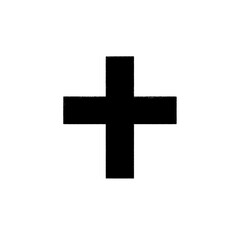 Poster - Simple Black Cross Symbol on White Background Graphic Element Icon Sign for Religious Design.
