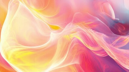 Fototapete - Abstract Flowing Colors: A mesmerizing swirl of vibrant hues evokes a sense of movement, energy, and fluidity.  The interplay of pink, yellow, and orange creates a captivating visual experience. 