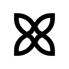 Poster - Stylized Petal Arrangement with Interlocking Floral Elements Decorative Graphic Symbol Artistic Design
