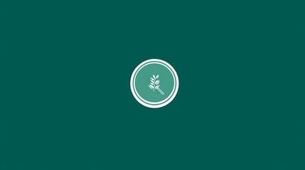 Poster - Subtle Branch Symbol Icon on Teal Background for Minimalist Design Projects and Brand Identity