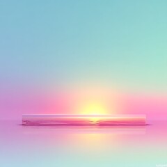 Poster - Subtle Horizon Glow of Serenity and Reflection Minimalist Art Space for Showcase and Presentation
